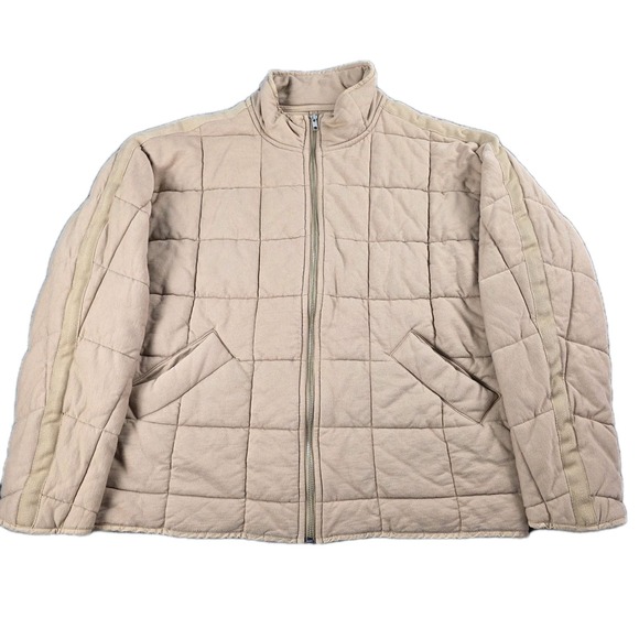 Quince Jackets & Blazers - Quince Organic Cotton Quilted Knit Jacket Women Size L Chestnut Full Zip Puffer